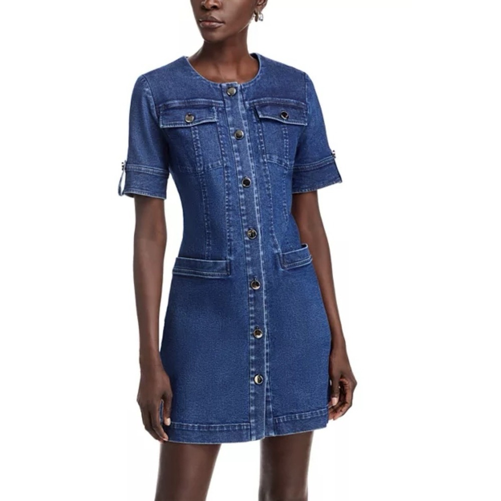 Toccin Gale‎ Denim Minidress NWT Women's Size 6 Short Sleeve Button Down $475